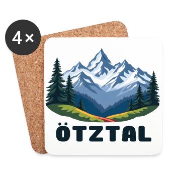 Oetztal Ötztal - Coasters (set of 4) - white - Front