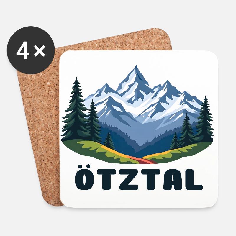 Oetztal Ötztal - Untersetzer (4er-Set) - Weiß