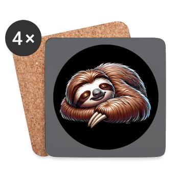 Sloth - always stay cool with the calm - Coasters (set of 4) - white - Front