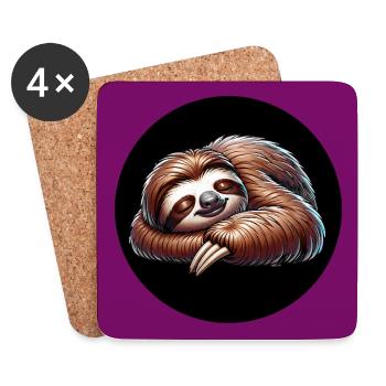 Sloth - always stay cool with the calm - Coasters (set of 4) - white - Front
