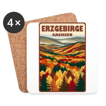 Erzgebirge Sachsen - Untersetzer (4er-Set) - Weiß - Vorne