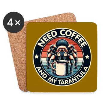 J’ai juste besoin de café et de ma tarentule araignée - Dessous de verre (lot de 4) - blanc - Devant