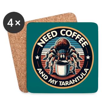 J’ai juste besoin de café et de ma tarentule araignée - Dessous de verre (lot de 4) - blanc - Devant