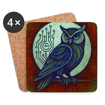 Hibou Dkital - Dessous de verre (lot de 4) - blanc - Devant