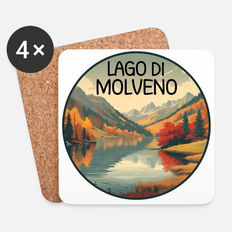 Lago di Molveno - Untersetzer (4er-Set) - Weiß