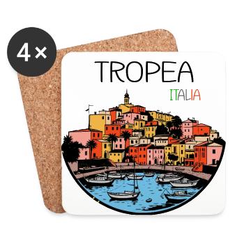 Tropea, Calabre, Italie - Dessous de verre (lot de 4) - blanc - Devant