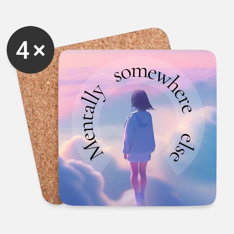 Mental Somewhere Else – Aesthetic Dreamscape - Untersetzer (4er-Set) - Weiß