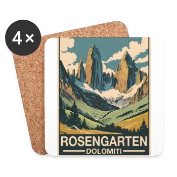 Catinaccio Dolomites - Dessous de verre (lot de 4) - blanc - Devant