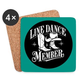 Line Dance Mitglied Tanzgruppe Training - Untersetzer (4er-Set) - Weiß - Vorne