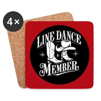 Line Dance Mitglied Tanzgruppe Training - Untersetzer (4er-Set) - Weiß - Vorne