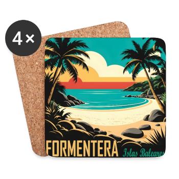 Formentera Balearen - Untersetzer (4er-Set) - Weiß - Vorne