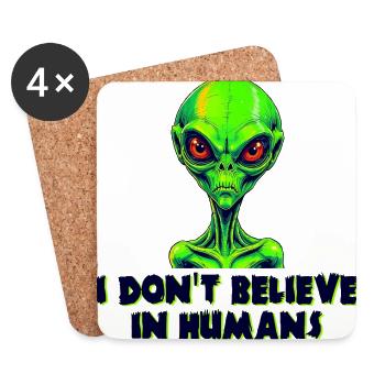 Alien dunkel - Untersetzer (4er-Set) - Weiß - Vorne