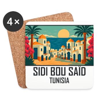 Sidi Bou Said Tunisia - Coasters (set of 4) - white - Front