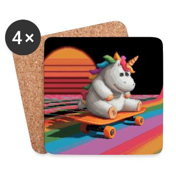 Skatercorn - Untersetzer (4er-Set) - Weiß - Vorne