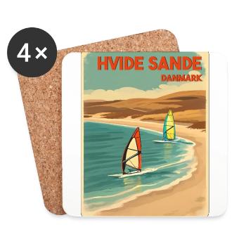 Hvide Sande alternatively Denmark - Coasters (set of 4) - white - Front