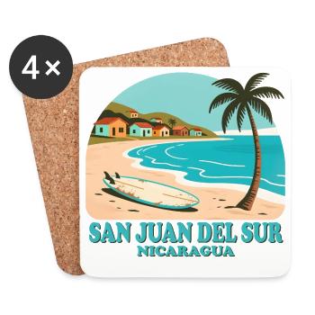 san juan del sur Nicaragua - Coasters (set of 4) - white - Front