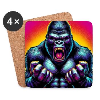 gorilla - Coasters (set of 4) - white - Front