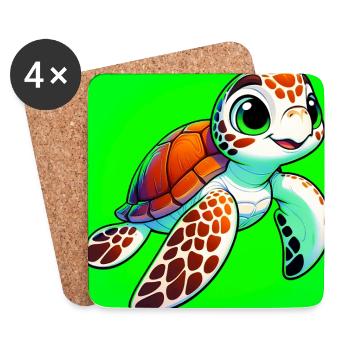 turtle - Coasters (set of 4) - white - Front