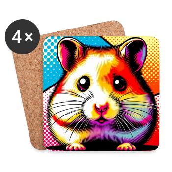Hamster - Untersetzer (4er-Set) - Weiß - Vorne