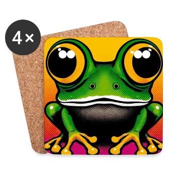 frog - Coasters (set of 4) - white - Front