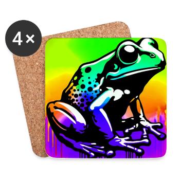 Frosch - Untersetzer (4er-Set) - Weiß - Vorne