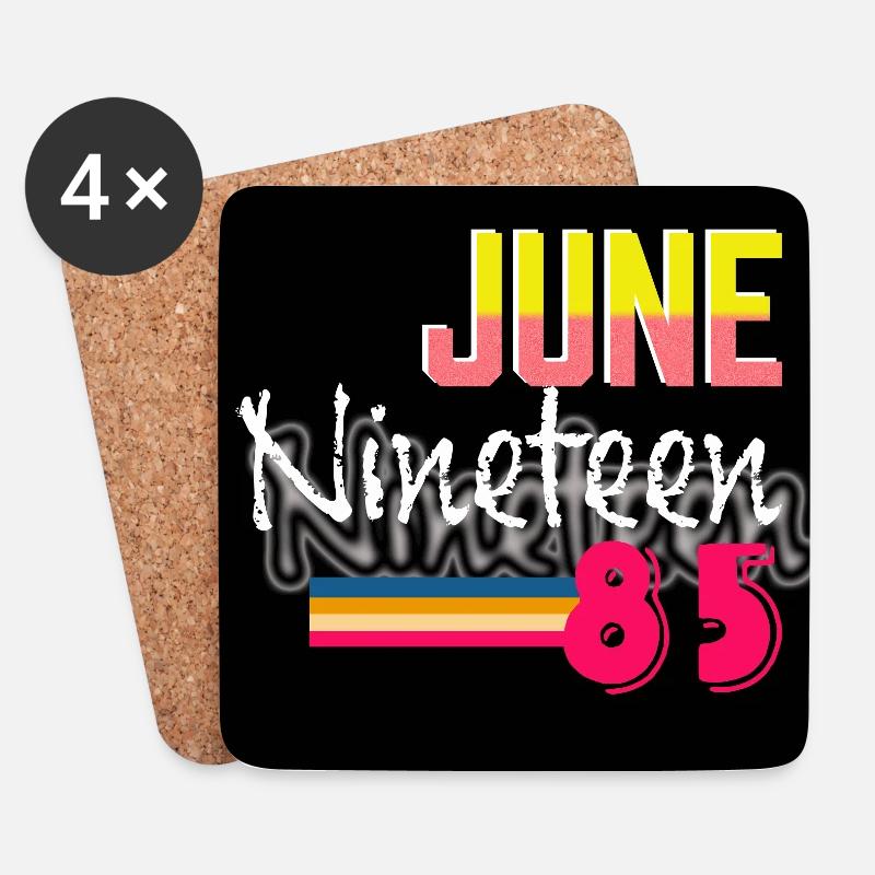 Juni neunzehn 85 Retro Neon Design - Untersetzer (4er-Set) - Weiß