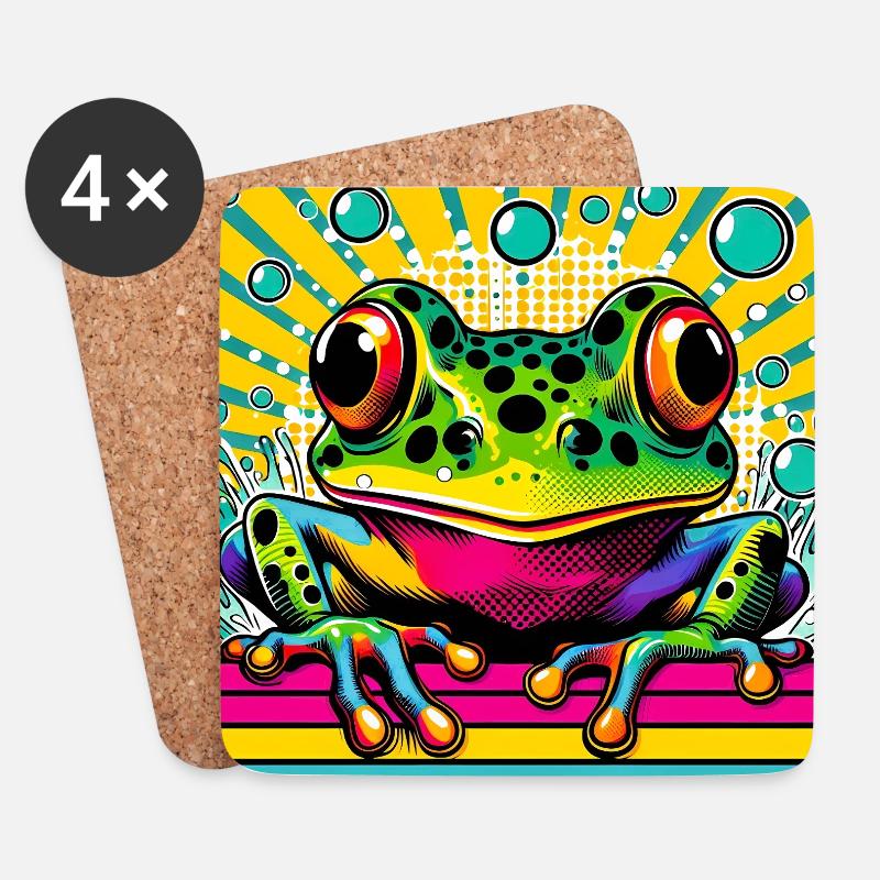 Frosch - Untersetzer (4er-Set) - Weiß