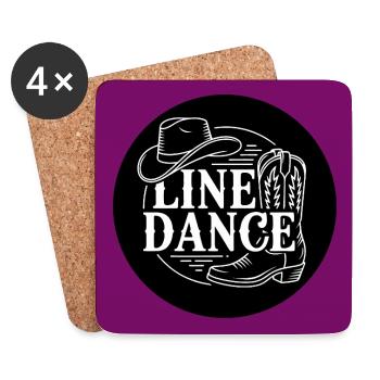 Line Dance Button Magnet Line Dance Dance Hobby - Coasters (set of 4) - white - Front