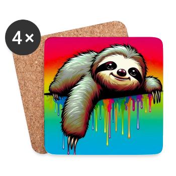 sloth - Coasters (set of 4) - white - Front