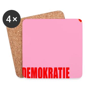 Politik Demokratie Herz - Untersetzer (4er-Set) - Weiß - Vorne