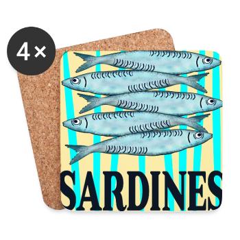 SARDINES POISSON EN CONSERVE - Dessous de verre (lot de 4) - blanc - Devant