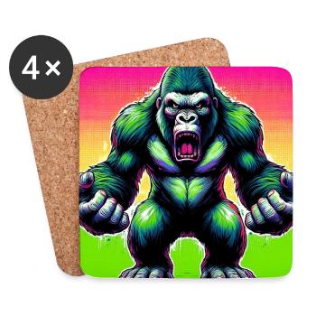gorilla - Coasters (set of 4) - white - Front