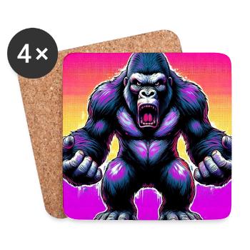 Gorilla - Untersetzer (4er-Set) - Weiß - Vorne