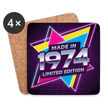 Made In 1974 Limited Edition - Coasters (set of 4) - white - Front
