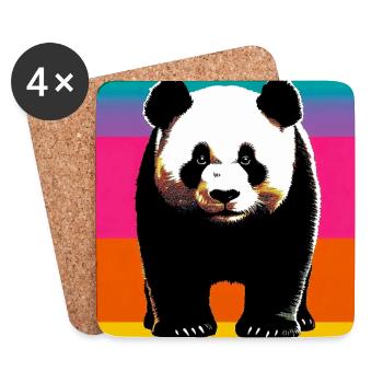 Panda - Untersetzer (4er-Set) - Weiß - Vorne