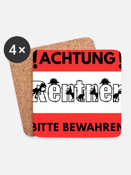 Achtung Rentner Design - Untersetzer (4er-Set) - Weiß