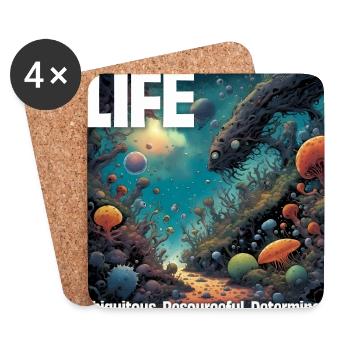 Life: Ubiquitous. Resourceful. Determined. - Coasters (set of 4) - white - Front