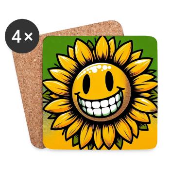 Sonnenblume - Untersetzer (4er-Set) - Weiß - Vorne