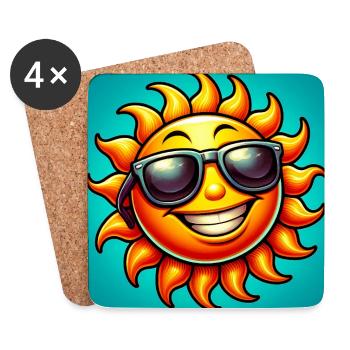 Sonne - Untersetzer (4er-Set) - Weiß - Vorne