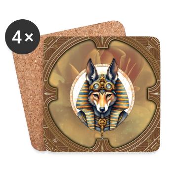 Steampunk Pharaon Renard - Dessous de verre (lot de 4) - blanc - Devant