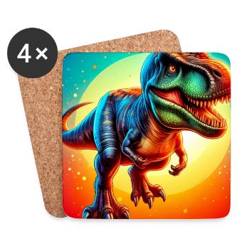 Dinosaurier - Untersetzer (4er-Set) - Weiß - Vorne