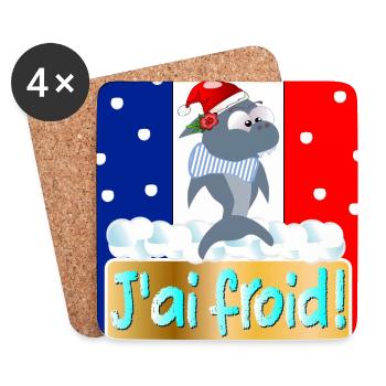 FRANCE I'M COLD SHARKS - Coasters (set of 4) - white - Front