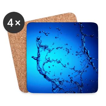 Une touche de bleu rien que pour vous - Dessous de verre (lot de 4) - blanc - Devant