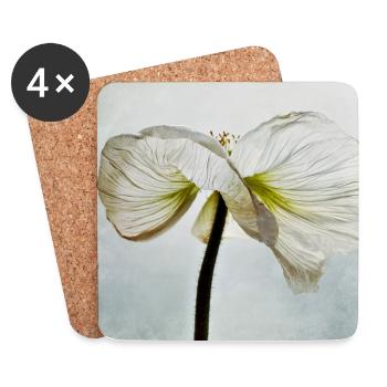 White poppy flower - Coasters (set of 4) - white - Front