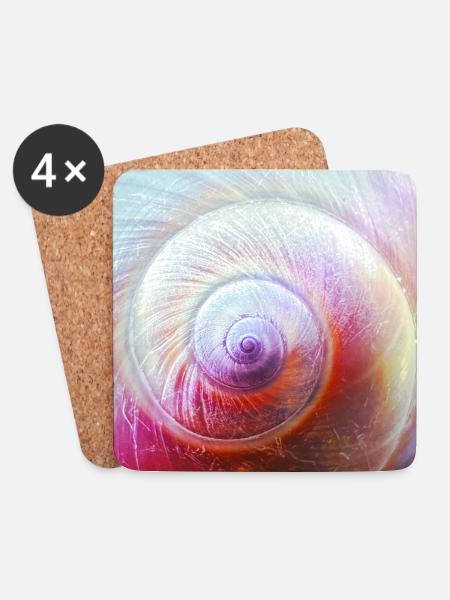 Spiralenschale - Untersetzer (4er-Set) - Weiß
