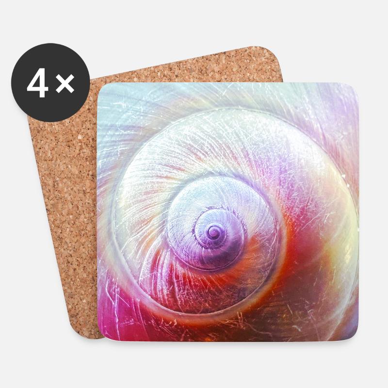 Spiralenschale - Untersetzer (4er-Set) - Weiß