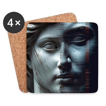 Antiquity meets glitch - Coasters (set of 4) - white - Front