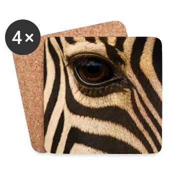 Animal - Zebra, close up of eye - Coasters (set of 4) - white - Front