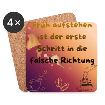 Früh aufstehen ist der falsche Schritt - Untersetzer (4er-Set) - Weiß - Vorne