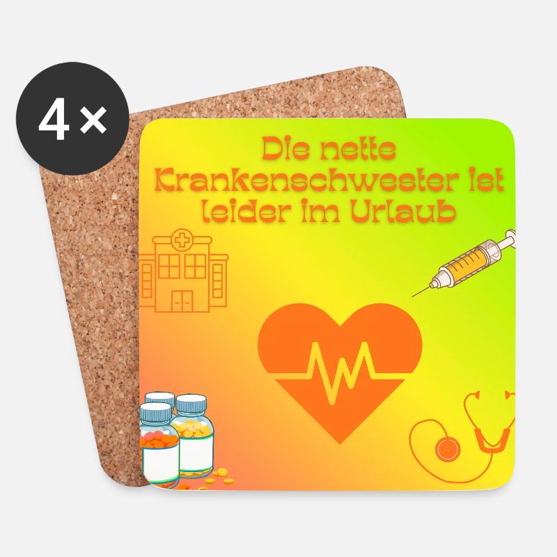 Krankenschwester im Urlaub Humor - Untersetzer (4er-Set) - Weiß